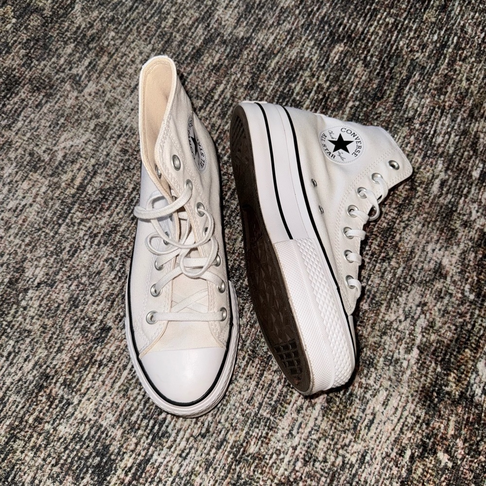 Converse White High-Top Platform Sneakers